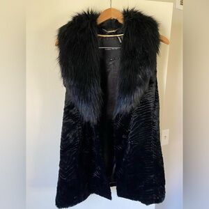 Ivanka Trump Faux Fur black vest. XS